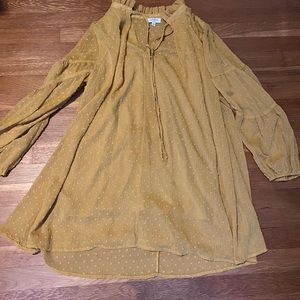 Mustard Flowy Spring Dress